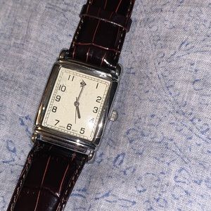 Silpada stainless steel watch w/ leather band NEW